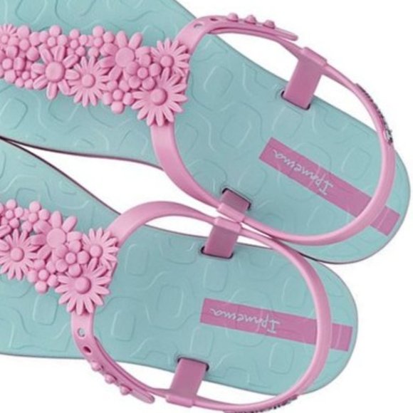COPY - Ipanema Flowers Sandals Spring-Summer. Blue/Pink-Girls - Picture 4 of 5